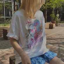 Cheap korean cotton White Oversize dropshipping Hip Hop Tops harajuku vintage aesthetic gothic graphic punk clothes Women's t-shirts