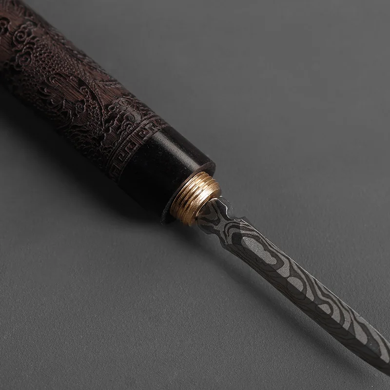 Pattern Steel Tea Needle Tea Cone Stainless Steel Wood Handle