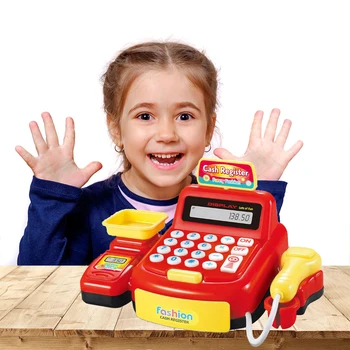

Simulated Supermarket Cash Register Toy DIY Educational Interactive Light Sound Role Play Shopping Game Kids Present Boys Girls
