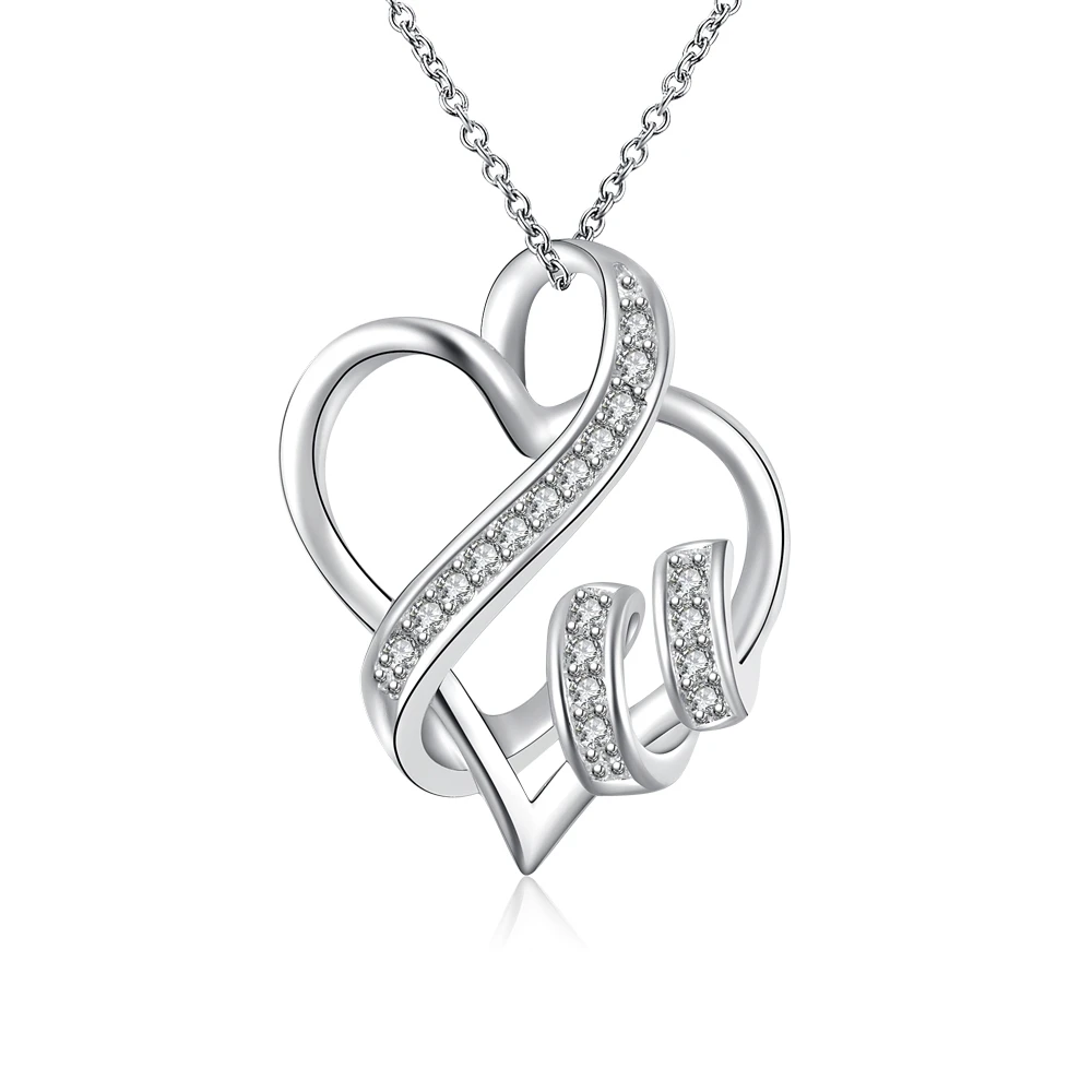 

T875 Best Quality personality heart-shaped Necklace for women precious Zirconia stone Pendant