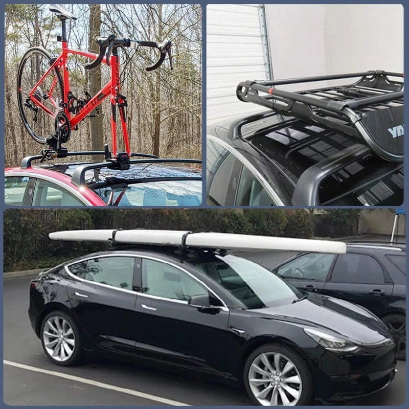 Model Y Model 3 Roof Rack Custom For Tesla Aluminum Cross Bar Holder Luggage  Rail Crossbar 2017-2023 Upgrade With Antitheft Lock - AliExpress