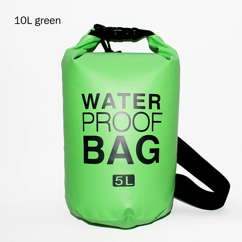 10L green Открытый Портативный рафтинг Дайвинг Водонепроницаемая сумка мешок ПВХ водонепроницаемая складная сумка для хранения плавательных принадлежностей океан рюкзак для треккинга путешествия - Цвет: 10L green