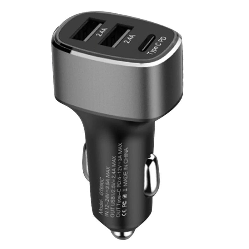 gray 2 USB 1TC Видеорегистратор зарядное устройство для быстрой зарядки адаптеры питания мульти порты для смартфонов автомобильные аксессуары LSMK99 - Цвет: gray 2 USB 1TC