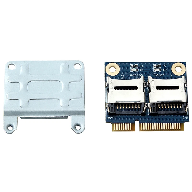 2 SSD HDD для ноутбука двойной Micro-SD SDHC SDXC TF к Mini PCIe считыватель карт памяти mpcie в 2 Mini-SDCARD Mini Pci-E адаптер