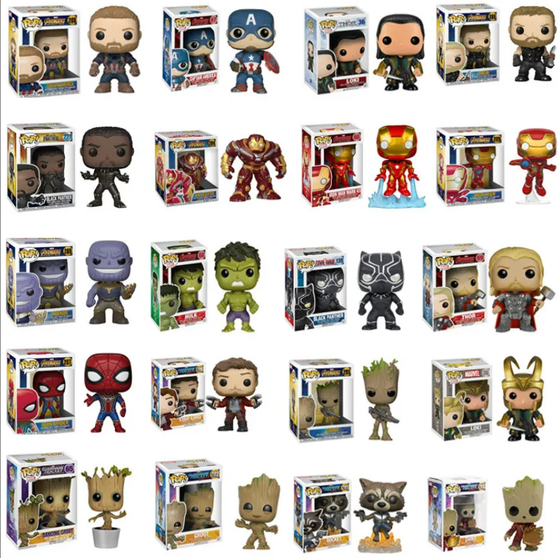 

FUNKO POP Manwei Avenger League endless war superhero Spider Man Iron Man PVC Christmas children's toy series