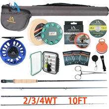 Maxcatch производительность Нимфа Fly комплект тяг 2/3/4wt полный рыболовные снасти 10FT Средний Быстрый Fly катушка спиннинга линии мух
