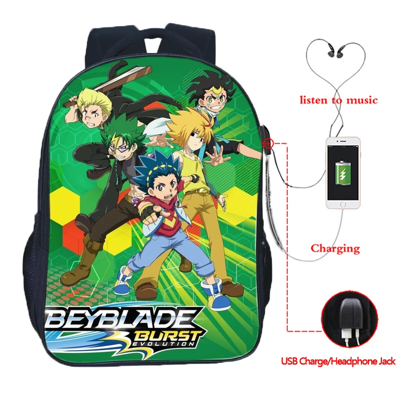 Beyblade USB зарядка студенческий школьный рюкзак мальчики девочки ранец красивый школьный модный рюкзак для подростков мужчин - Цвет: 4