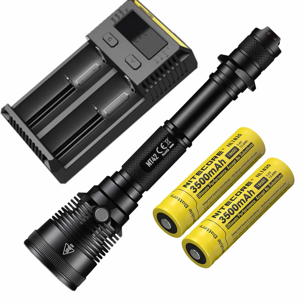 NITECORE MT42 тактический фонарь CREE XHP35 HD светодиодный макс. 1800 люмен дальний бросок 470 метров уличный охотничий фонарь-прожектор - Испускаемый цвет: MT42 NL1835 I2