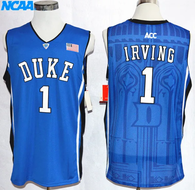 Новое поступление высокое качество NCAA Duke Kyrie Irving#1 футболка колледжа ограниченная Спортивная футболка S-XXXL - Цвет: 1