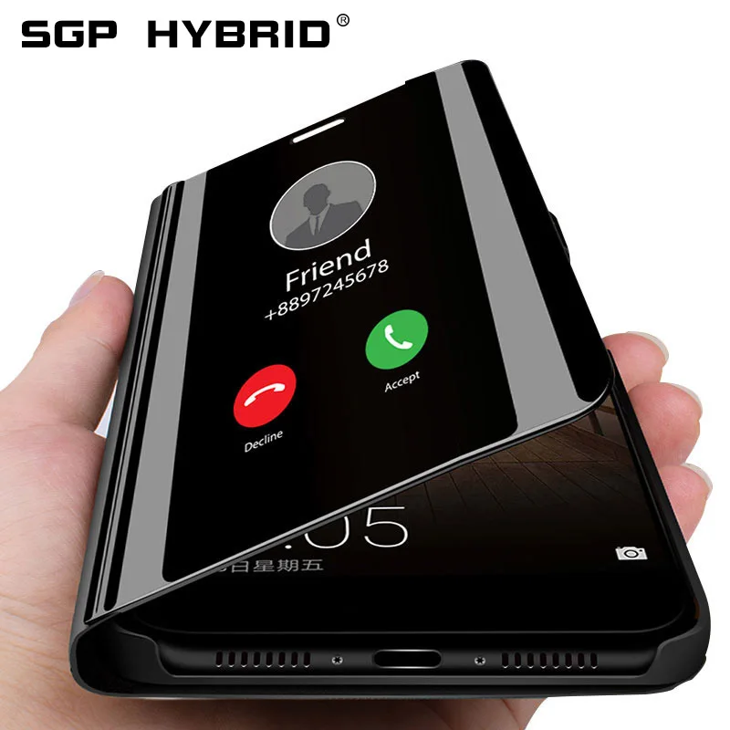 

Smart Mirror Flip Case For Samsung Galaxy Note 10 Plus Clear View Cover With Stand For Notee 10 Pro Note10 Leather Coque Capa