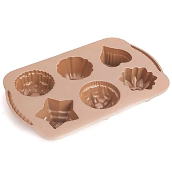

6 Holes Cupcake Pan Muffin Tray Cupcake Mold Muffin Pan Aluminum Baking Pan Non Stick Bakeware Biscuit Pan