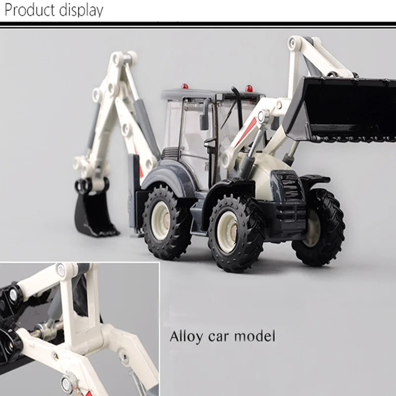 Alloy Diecast Excavator 1:50 4 Wheel Shovel Loader Two-Way Forklift Bulldozer Back Hoe Loader Truck Model For Kids Gift Toys 5 Alloy Diecast Excavator 1:50 4 Wheel Shovel Loader Two-Way Forklift Bulldozer Back Hoe Loader Truck Model For Kids Gift Toys 5