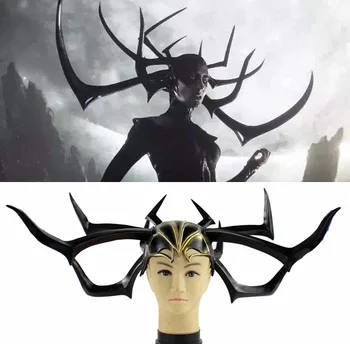 

2018 Thor: Ragnarok Hela Helmet Cosplay Halloween Funny caps Masquerade Props Goddess of death Hella Helmet