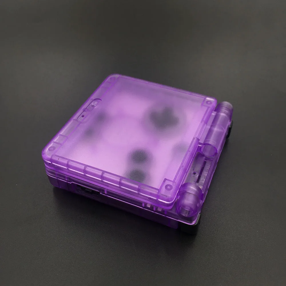 Transparent purple Сменный корпус, чехол для Gameboy Advance для G-B-A SP, игровые консоли, защитный чехол для ПК, запасные части, аксессуары - Цвет: Transparent purple
