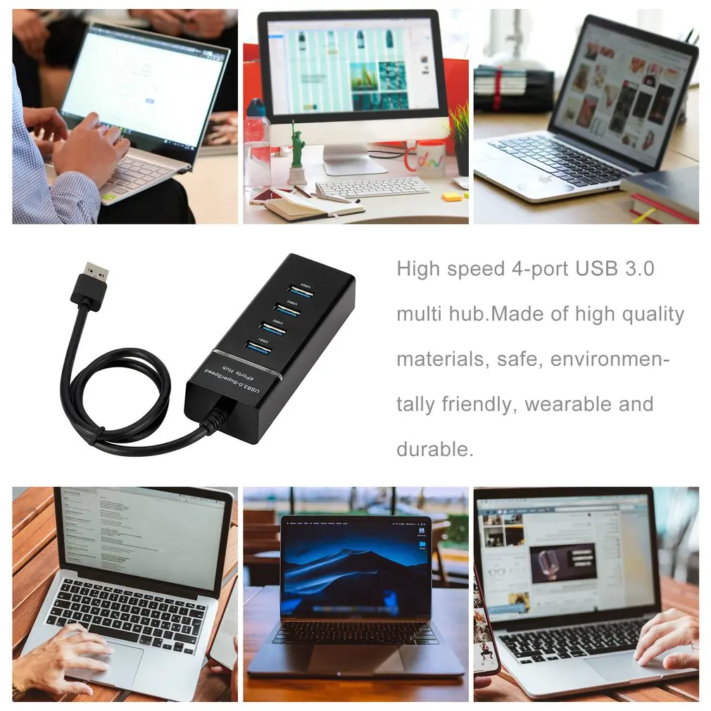 Высокая Скорость 4 Порты и разъёмы Usb 3 0 Multi Hub разветвитель расширения настольных
