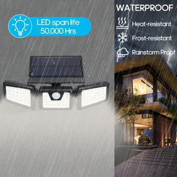 

70 LED Solar Light Rotatable Auto Outdoor Solar Lamp PIR Motion Sensor Wall Light Waterproof Solar Powered Sunlight for Garden