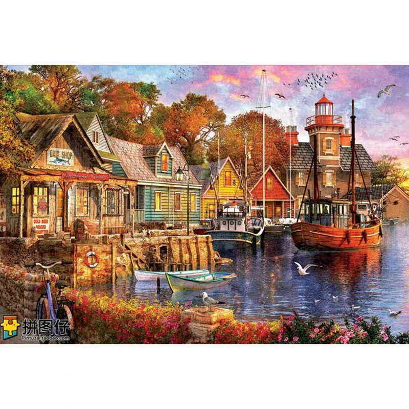 Adult 5000 Pieces Wooden Craft Gift Family Classic Puzzle 3D Puzzle Wooden Toy Unique Gift Home Decoration Hooked Fish