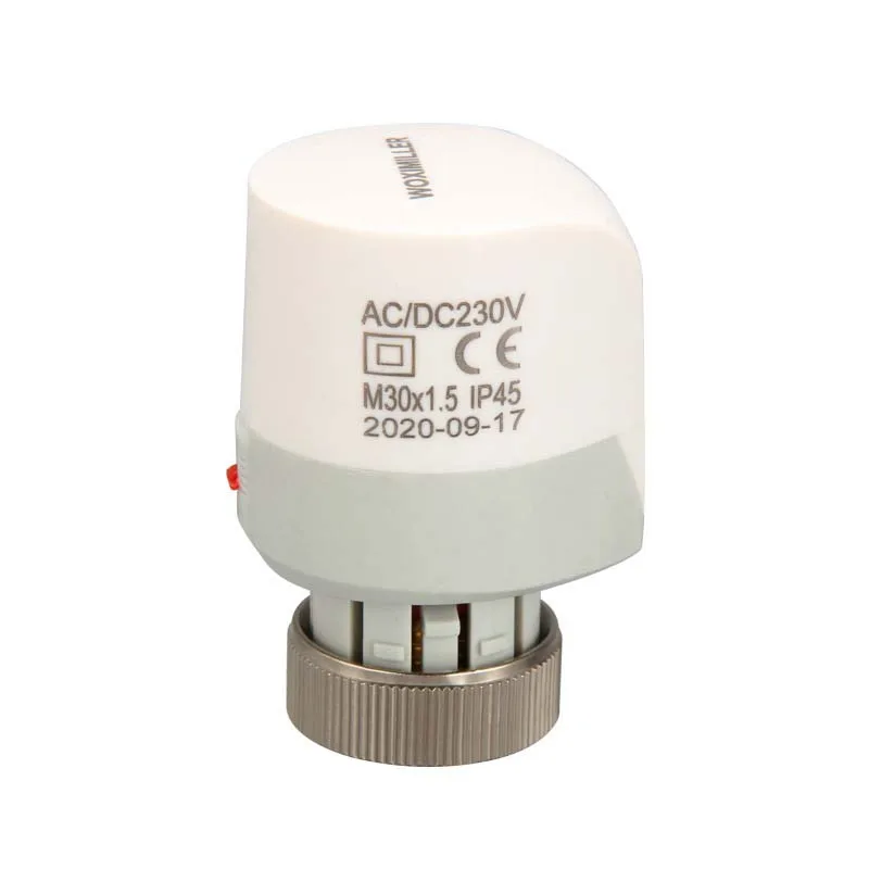 Manifold 230V thermoelectric actuator used in floor heating system to drive normally closed