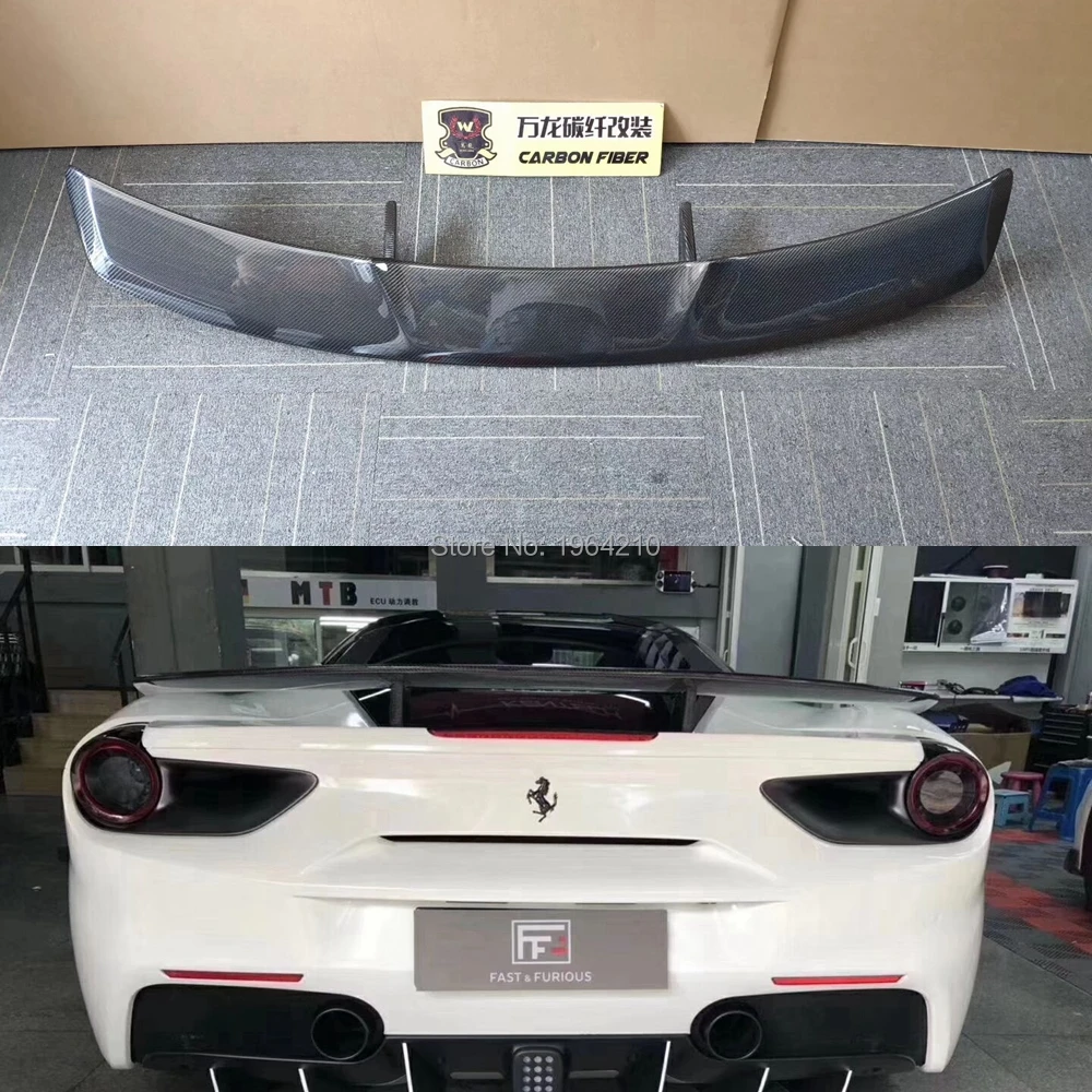 Автомобильные аксессуары для феррари 488 GTB паук изменение углеродного волокна спойлер заднего багажника, крыла хвост загрузки губ крыла