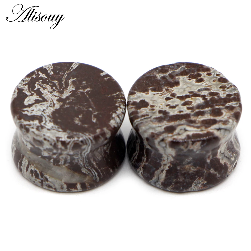 Piercing Jewelry Body Piercing Jewelry Body Jewelry Ear Piercing Jewelry Alisouy 2PCS Natural Stone Ear Expanders Ear Plugs Flesh Tunnels Gauges 6mm-16mm ear Stretchers Taper Body Piercing Jewelry