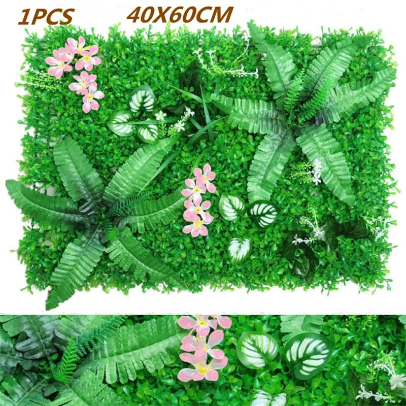 Green Artificial Plants Wall Panel - Outdoor Decor Carpet for Home, Wedding, and Party Backdrop
