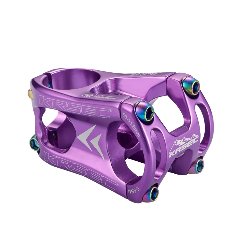 purple KRSEC, 31,8*28,6*50 мм, руль для горного велосипеда, алюминиевый сплав, руль для велосипеда, стебель для велосипеда, MTB, аксессуары для шоссейного велосипеда - Цвет: purple