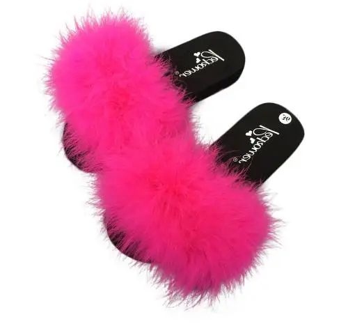 feather slippers
