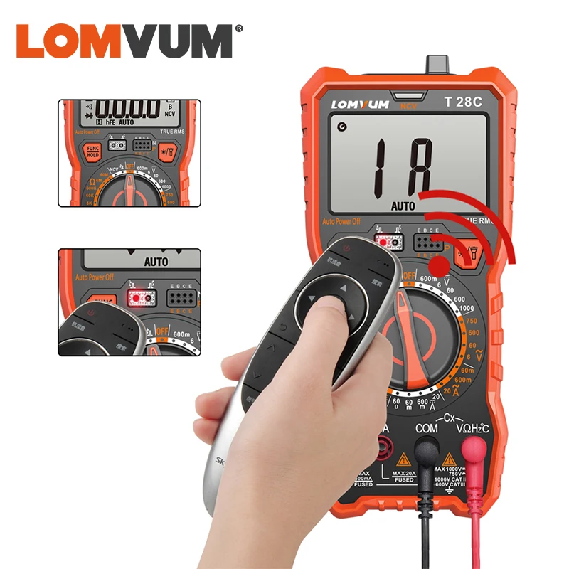 Goede Lomvum Digitale Multimeter Auto Variërend 6000 Counts Display Multimeter Tester 2 Probes Spanning Stroom Capaciteit Meten