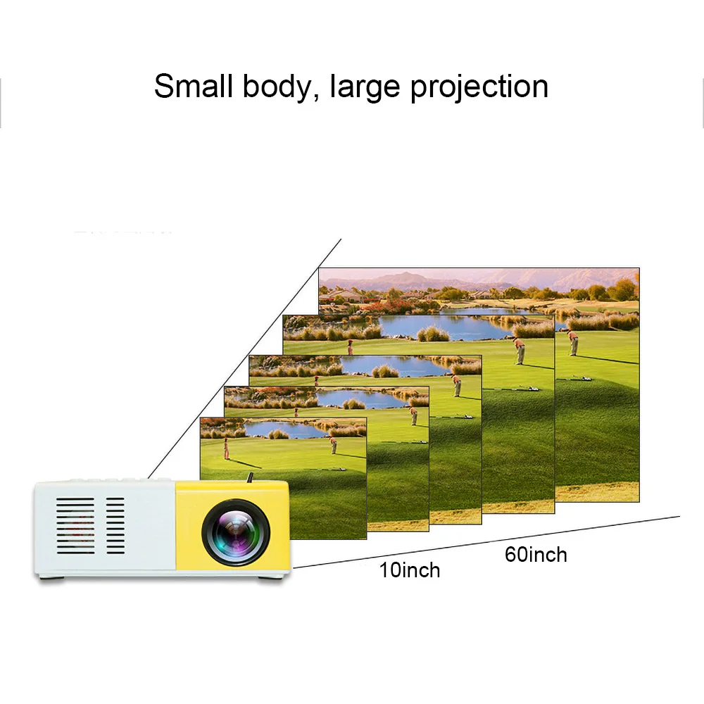 J9 Мини проектор HD 1080P мини домашний проектор для AV USB Micro SD карты USB портативный карманный проектор PK YG-300