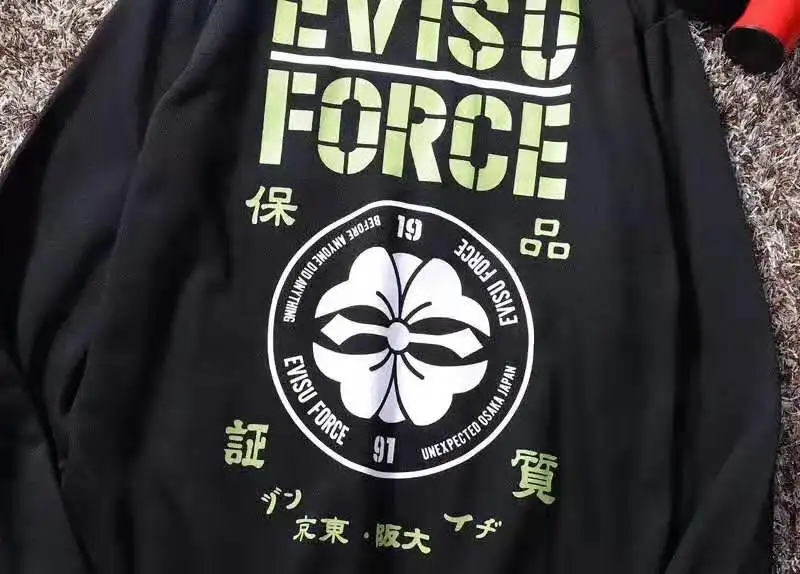 Осенне-зимний мужской Повседневный свитер Evisu теплая дышащая Модная хлопковая одежда с длинными рукавами для влюбленных мужчин и женщин