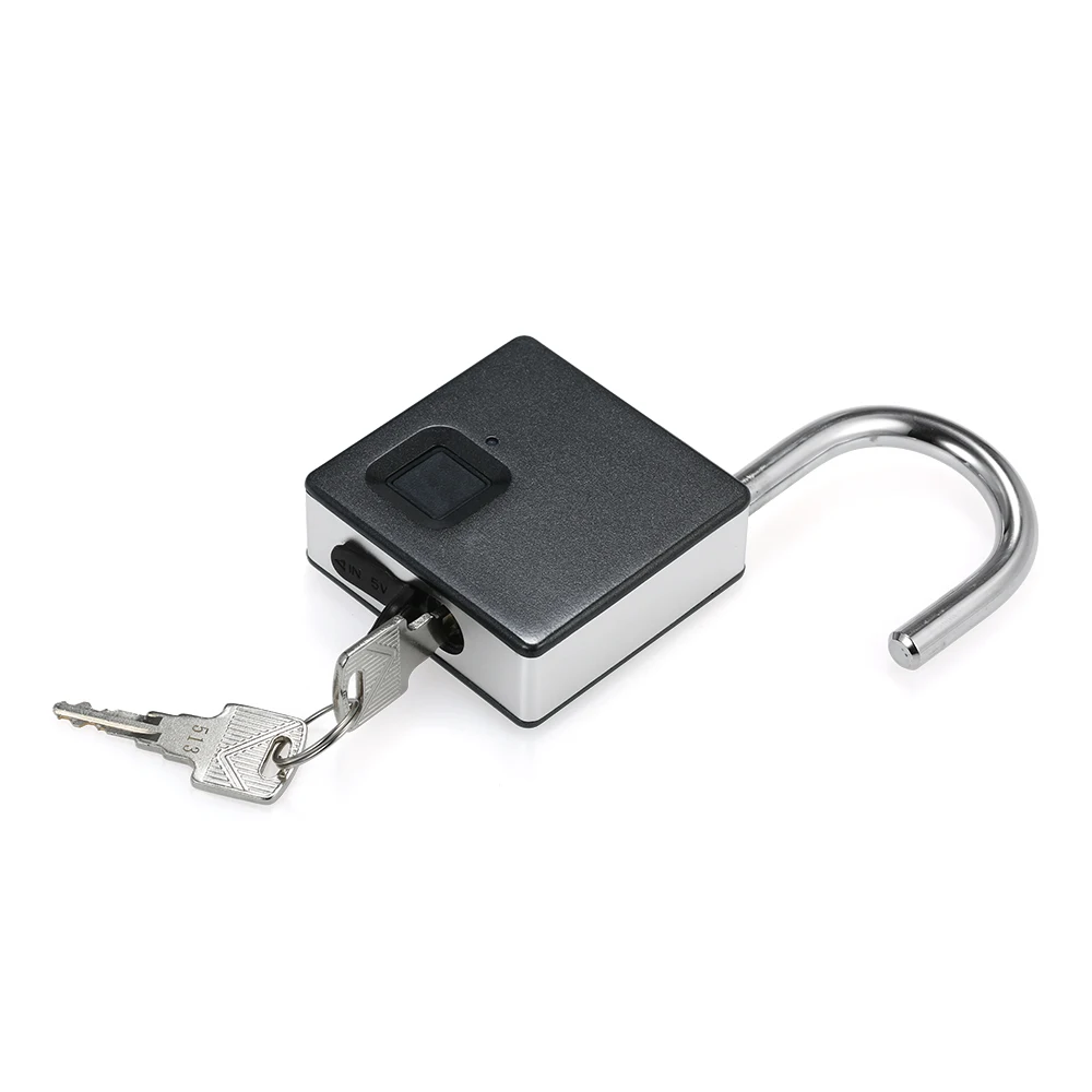 Умный Замок с защитой от отпечатков пальцев, USB Перезаряжаемый IP65 Водонепроницаемый Противоугонный замок, замок для двери, чехол для багажа с 2 ключами