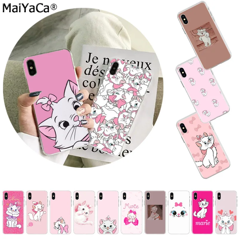 

MaiYaCa Cute Cat Pink Marie TPU Silicone Phone Case Cover for Apple iphone 11 pro 8 7 66S Plus X XS MAX 5S SE XR Coque Shell