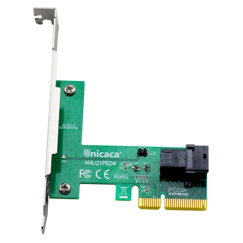 

UNICACA ANU21PE04 SFF8643*1 PCIe3.0 X4 12Gb/s U.2 exp rise adapter (support nvme device )