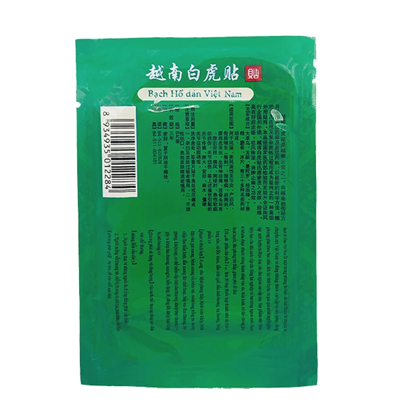 8pcs/bag Vietnam White Tiger Balm Pain Patch Muscle Shoulder Neck Arthritis Original Chinese Herbal Medical Plaster H003