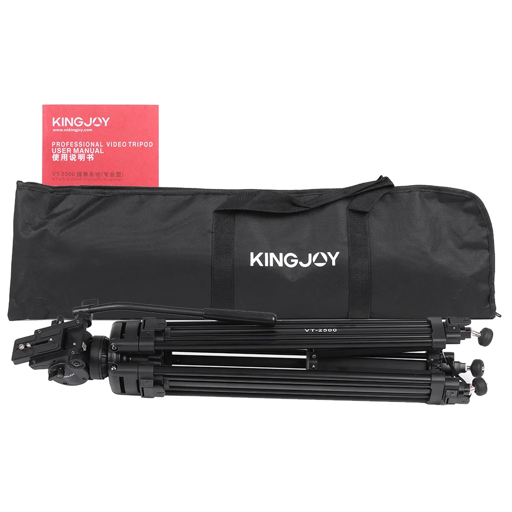KINGJOY VT-2500 Профессиональный mg-al сплав видео фото штатив Комплект панорама жидкости шаровой головкой для DSLR камеры видео рекордер DV