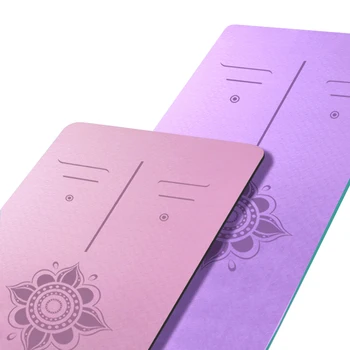 

NEW Upgraded Body Alignment Line Yoga Mat Eco Friendly Non-Slip Exercise Fitness Mat TPE Reversible Dual Color Pilates Pad