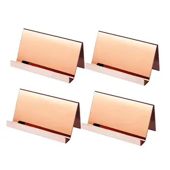 

4Pcs Stainless Steel Business Card Holder Multifunctional Card Display Stand for Office