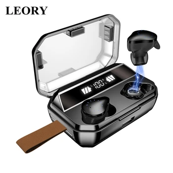 

LEORY TWS bluetooth 5.0 Earphone Wireless HiFi Stereo Earbuds 8000mAh Power Bank IPX7 Waterproof Sports Headset with Mic
