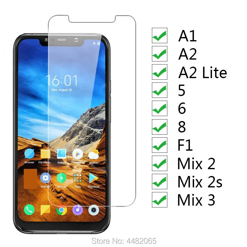 hd protective glass for xiaomi mi a1 a2 lite 5 6 8 pocophone f1 mix 2 2s 3 tempered glas on the my a 1 1a 2a screen protector | Мобильные