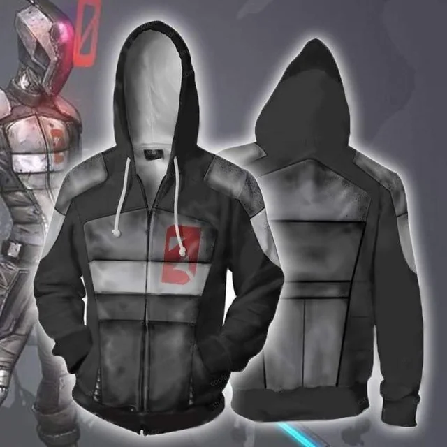 Светло-зеленый Игра Borderlands Assassin Zer0 толстовки Костюмы для косплея мультфильм 3D с принтом модная мужская и женская спортивная одежда с капюшоном, пальто - Цвет: Светло-зеленый
