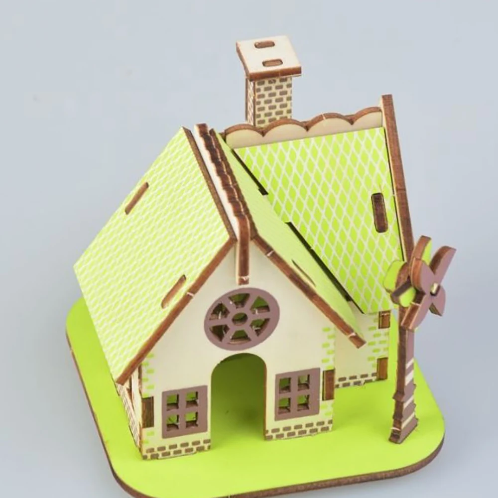Lychee Life 3D деревянная модель-головоломка зеленая модель кабины DIY детские деревянные наборы для рукоделия украшение стола для дома