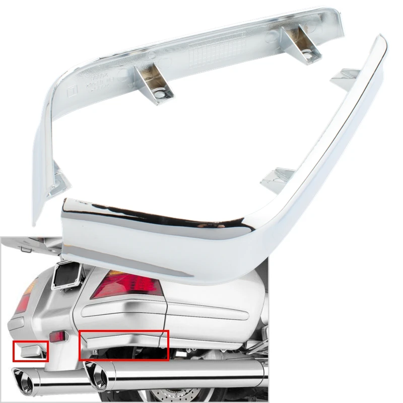 1 Pair Trunk Lower Saddlebag Side Fairings Bent Trims Cover For Honda Goldwing GL1800 2001-2011 ABS Chrome motorcycle accessories motorcycle fairing