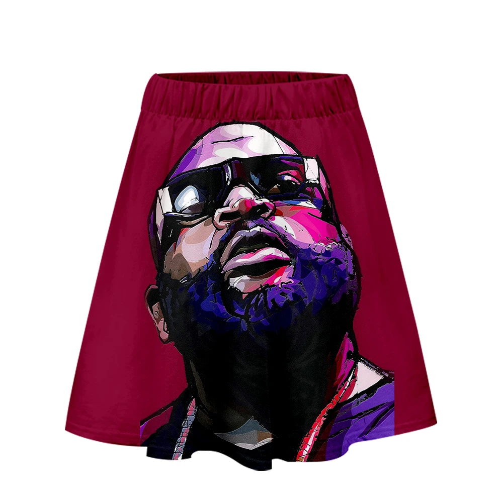 Rick Ross Женская юбка с завышенной талией Осенняя Плиссированная Юбка До Колена, юбка с принтом Rap, модная юбка-стрейч, 1 шт