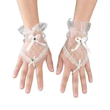 1 пара цветочных свадебных кружевных повязочных перчаток для невесты, свадебные перчатки для женщин, свадебные аксессуары для невесты