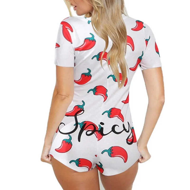 Women V Neck Ribbed Short Sleeve Bodysuit Spicy Chili Peach Printed Rompers Womens Jumpsuits Stretch Leotard Top Romper Jumpsuit Women V Neck Ribbed Short Sleeve Bodysuit Spicy Chili Peach Printed Rompers Womens Jumpsuits Stretch Leotard Top Romper Jumpsuit