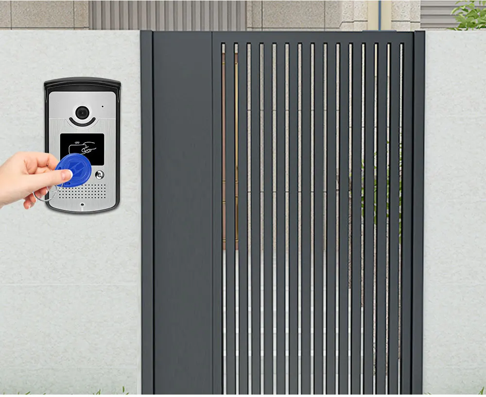 RFID Video Intercom System Door Phone 7inch Color Monitor Screen Video Camera Doorbell Support EM Card Unlocking for Home Villa aiphone jo series