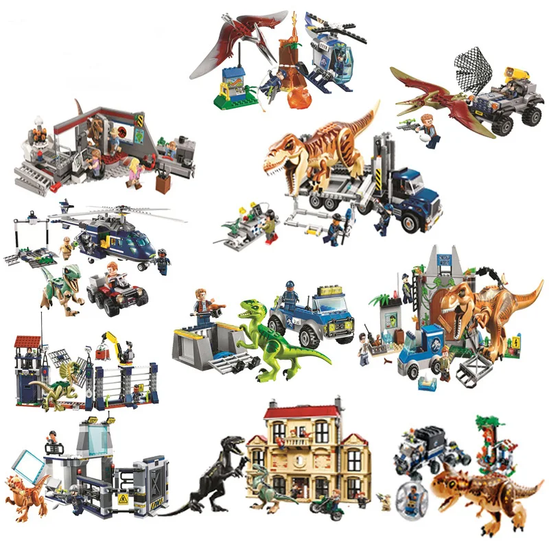 

Jurassic World Dinosaur Set With 10925 10926 10928 Model Building Blocks Bricks Compatible with Legoingly Toy Gift For Children