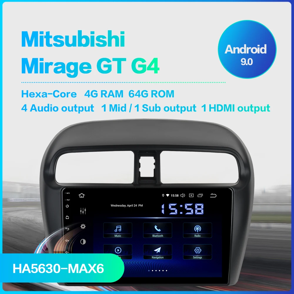 Dasaita Android 9,0 автомобильный стерео 1 din для Mitsubishi Mirage GT G4 " мульти сенсорный экран радио gps MP3 USB HDMI выход 64G rom