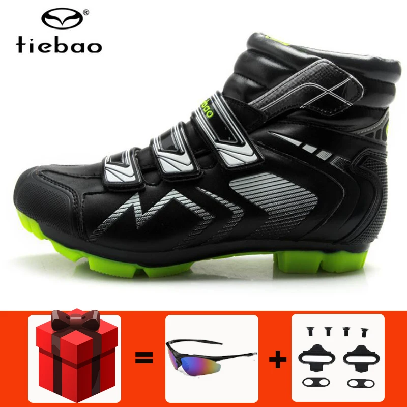 TB35-B1686 B Tiebao/зимняя обувь для велоспорта; мужские ботинки; Sapatilha Ciclismo MTB; профессиональная обувь для горной езды; светоотражающие велосипедные кроссовки - Цвет: TB35-B1686 B