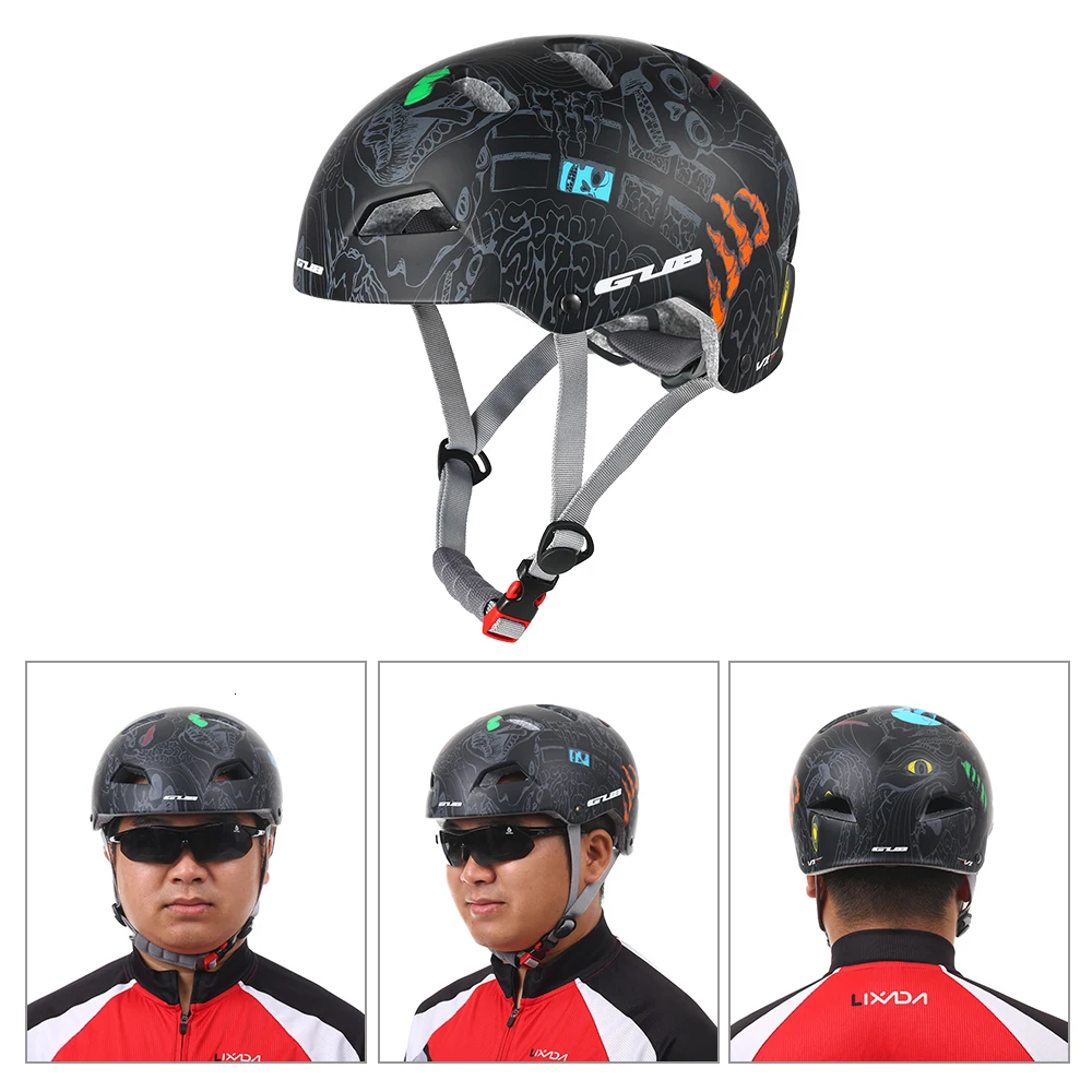 Скелед шлем для взрослых cyclism Cool bmx шлем для горной дороги велосипедный черный радикальный спортивный L56-61 см и м 55-59 см GUB V1/D6